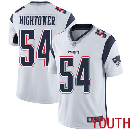 New England Patriots Football 54 Vapor Limited White Youth Dont a Hightower Road NFL Jersey